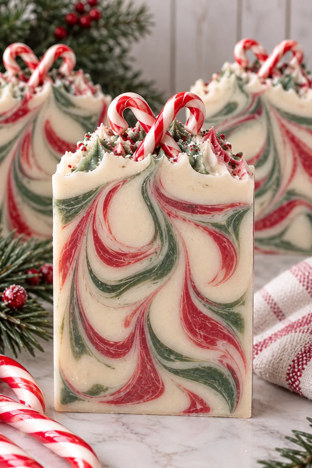 Advanced Holiday Hanger Swirl Soap Workshop – Candy Cane or Winter Woods — pottery workshop